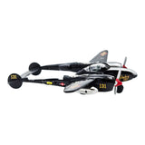 WowToyz P-38 Lightning Pullback – Black Plane Front Right Angled View