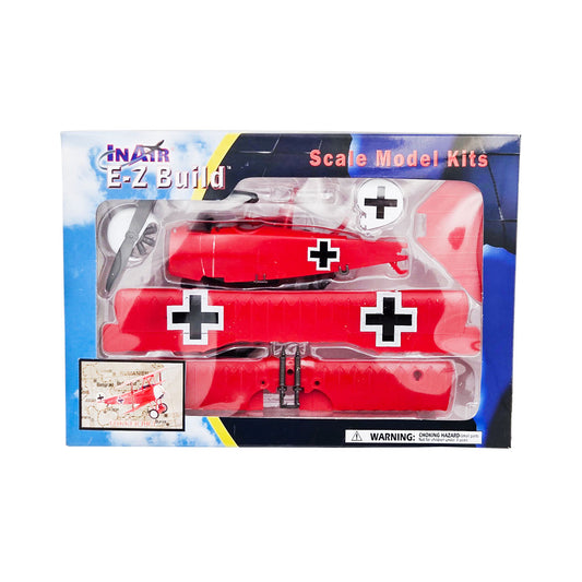 WowToyz® E-Z Build™ Fokker Dr.1 1:48 scale model front view - easy-to-assemble WWI triplane replica