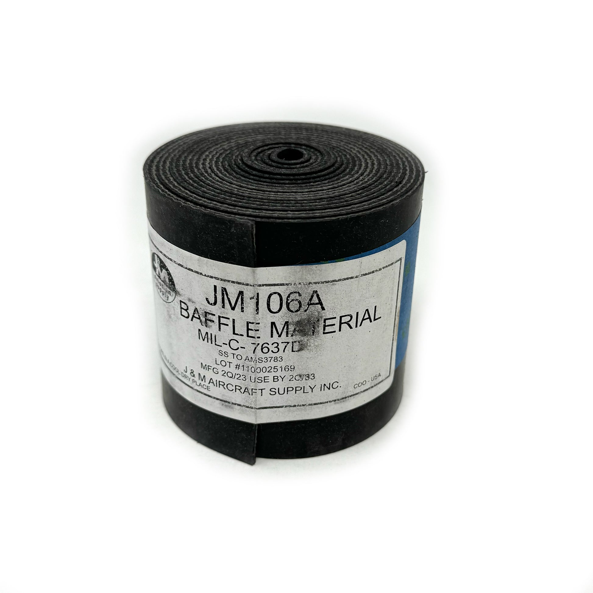 J & M Aircraft - Black Baffle, 3" x 9' Roll Rubber Rein | JM106A