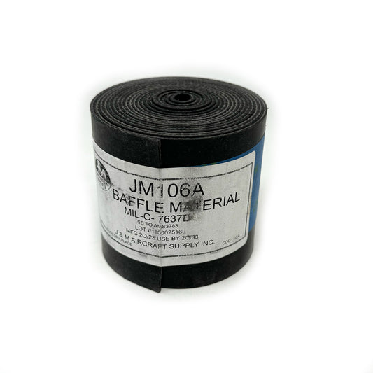 J & M Aircraft - Black Baffle, 3" x 9' Roll Rubber Rein | JM106A