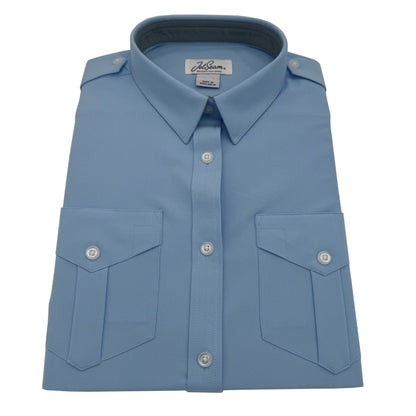 JetSeam - Women's "White Label"  Pilot Shirt, Blue, Folded