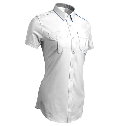 JetSeam - Women's "White Label" Short Sleeve Pilot Shirt, White