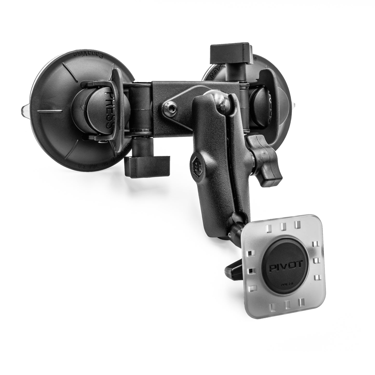 PIVOT Double Suction Cup Cockpit Mount with RAM compatibility and PIVOT quick-connect interface