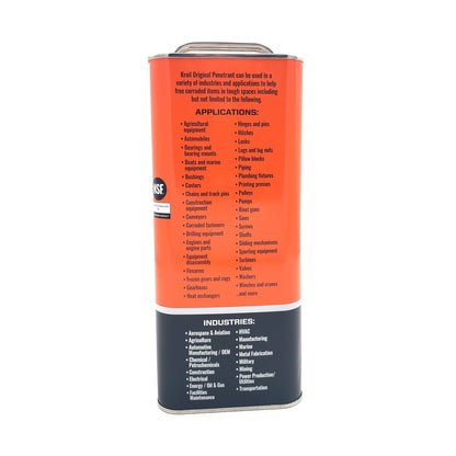Kano - Kroil Original Penetrating Oil (AeroKroil) | Kroil 1 Gallon can, right side with list of places where to apply