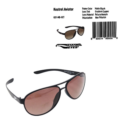Kestrel Aviator Sunglasses – Angled View Highlighting Frame and Lens Design