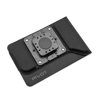 Angled view of PIVOT Low Profile Kneeboard Adapter for Electronic Flight Bag mounting