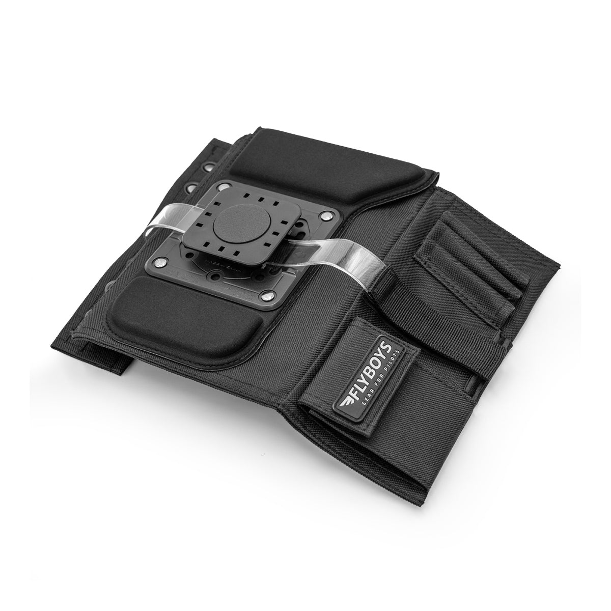 FlyBoys kneeboard equipped with PIVOT Low Profile Kneeboard Adapter