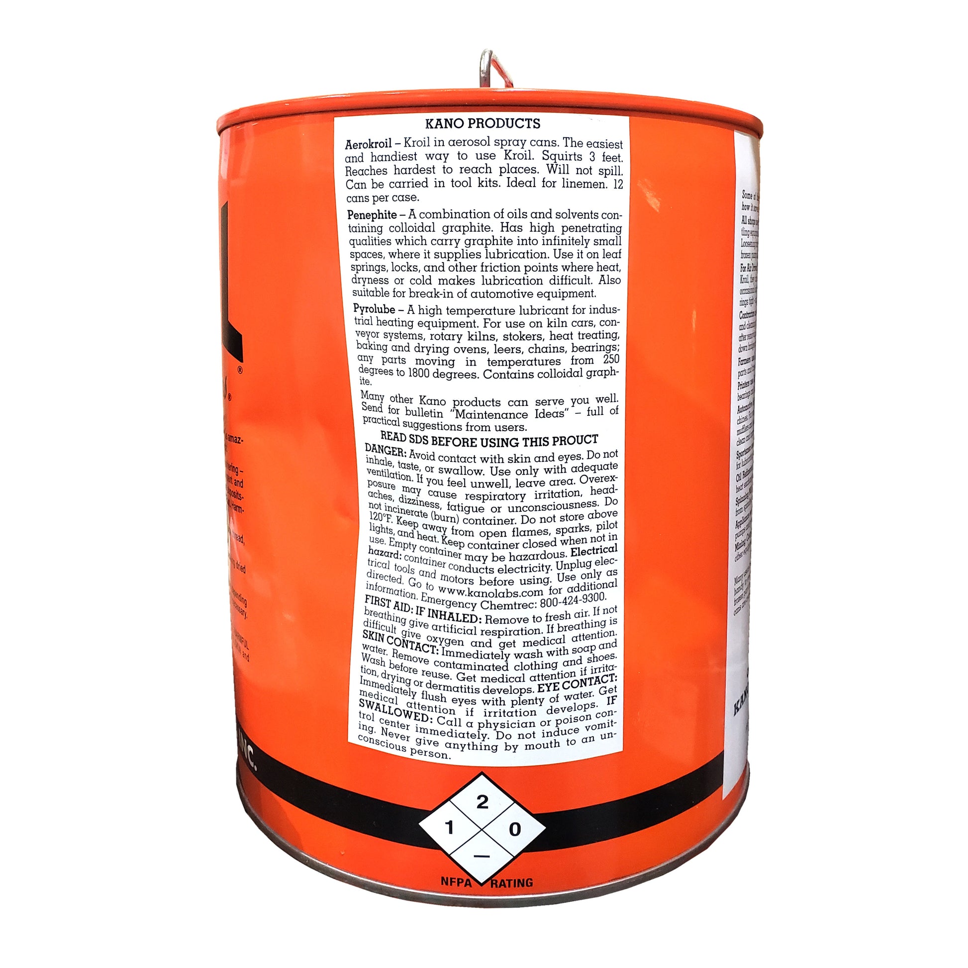 Kano - Kroil Original Penetrating Oil (AeroKroil) | 5 Gallon can, right side description