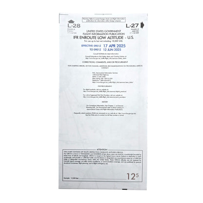 US IFR Enroute Low Altitude Chart – Back Cover with Chart Index and Info