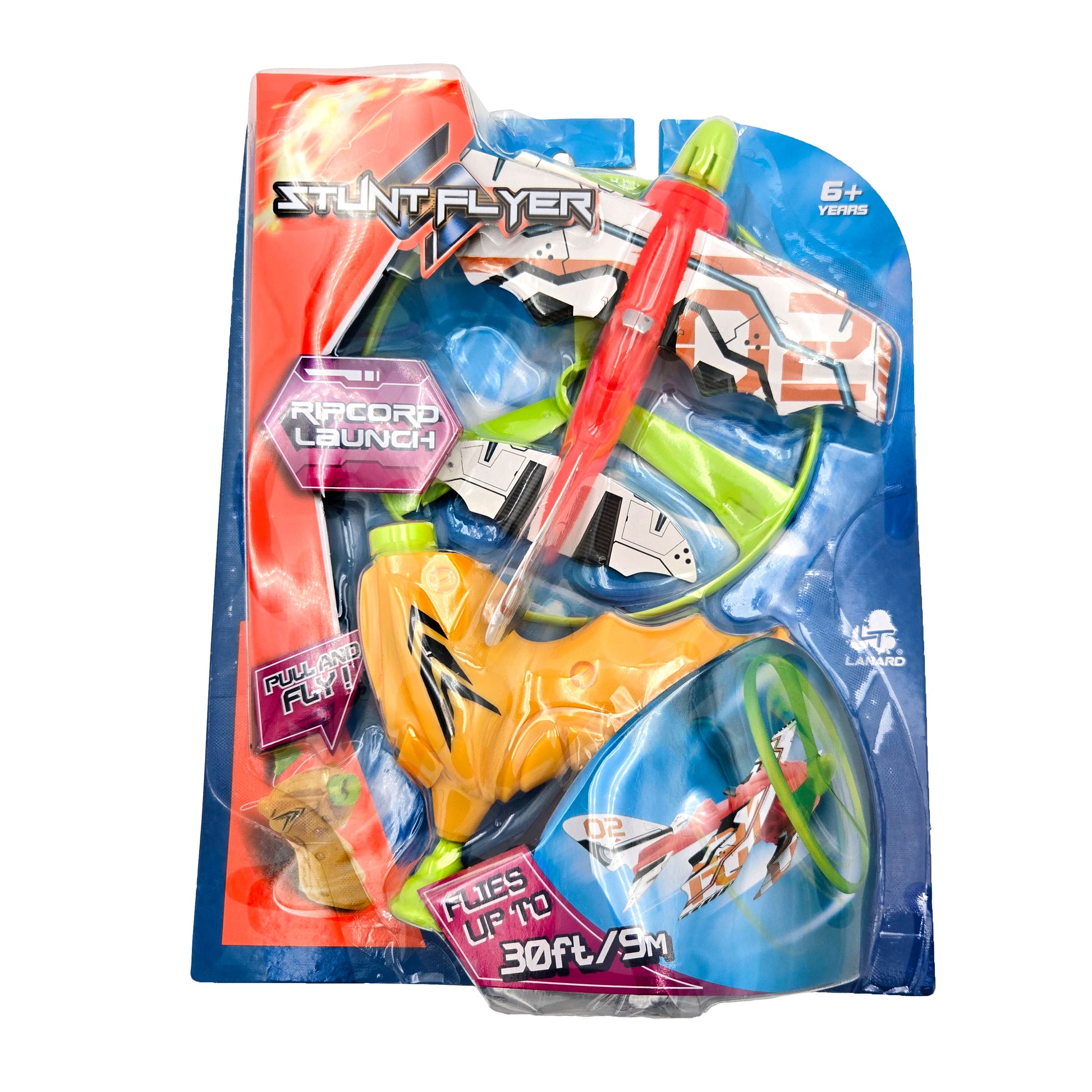 WowToyz® Stunt Flyer High-Flying Biplane with Ripcord Launcher - action-packed flying toy for kids and aviation enthusiasts