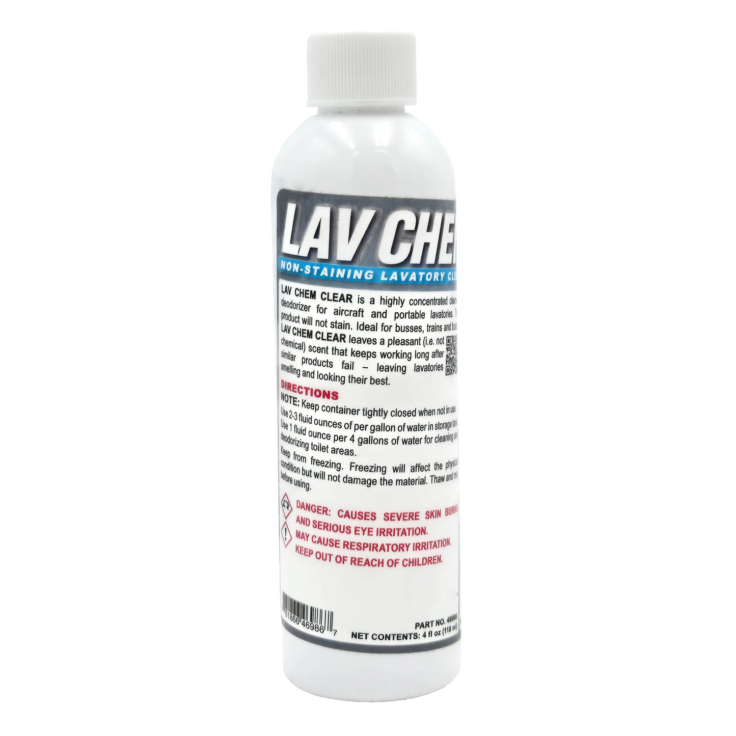 Lav Chem Aviation Lavatory Deodorant Clear 4 fl. oz front view - effective odor control for aircraft lavatories