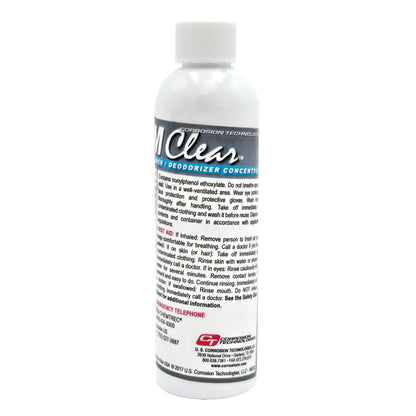 Lav Chem Aviation Lavatory Deodorant Clear 4 fl. oz back view with product details - powerful aircraft toilet deodorizer