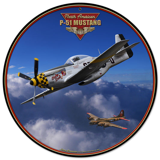 Round P-51 Mustang Sky Sign