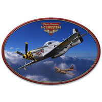Oval P-51 Mustang Plasma Cut Sign