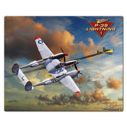 P-38 J Lightning Plasma Cut Sign