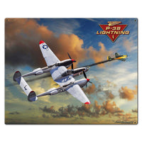 P-38 J Lightning Plasma Cut Sign