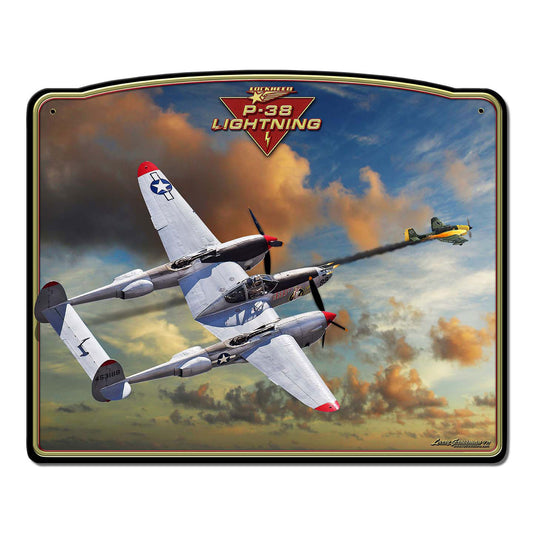 P-38 J Lightning Frame Plasma Cut Sign