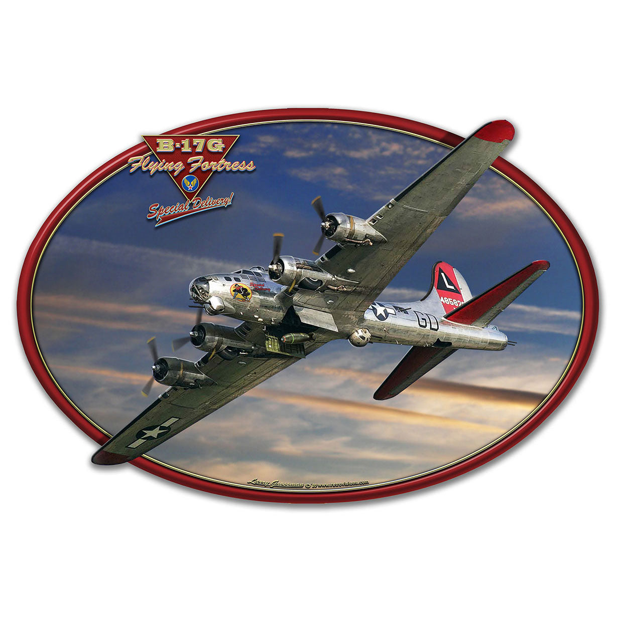 Oval B-17 Special Delivery Plasma Cut Sign