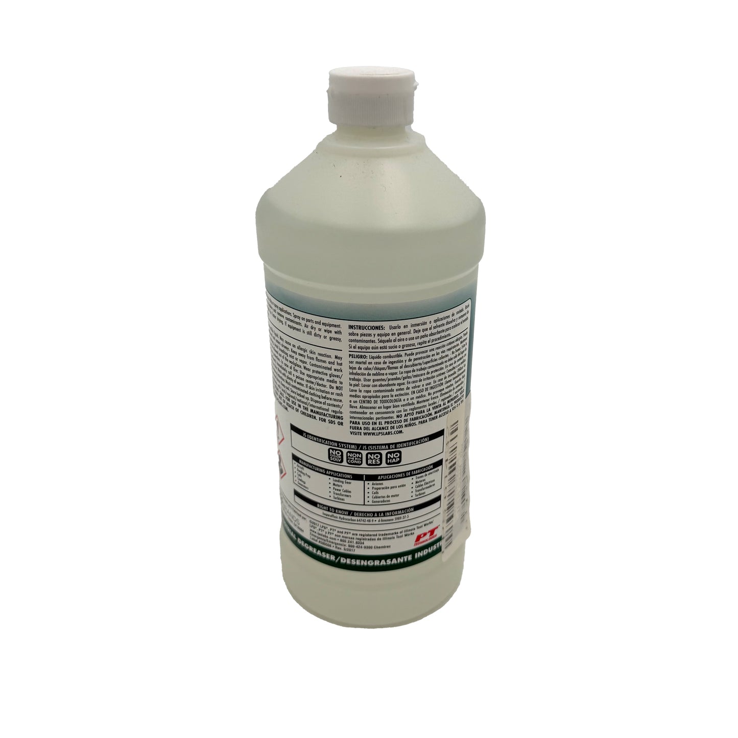 LPS® PF® Solvent Liquid – Non-Chlorinated Industrial Degreaser, 32oz back