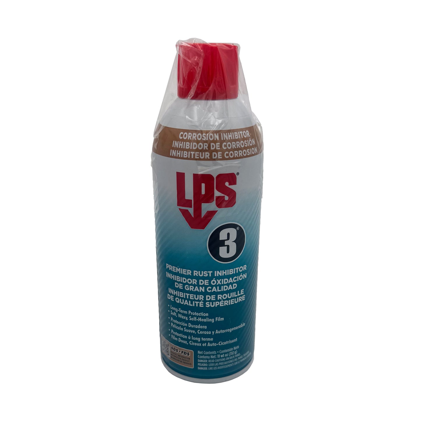 LPS 3 corrosion inhibitor can on a white background