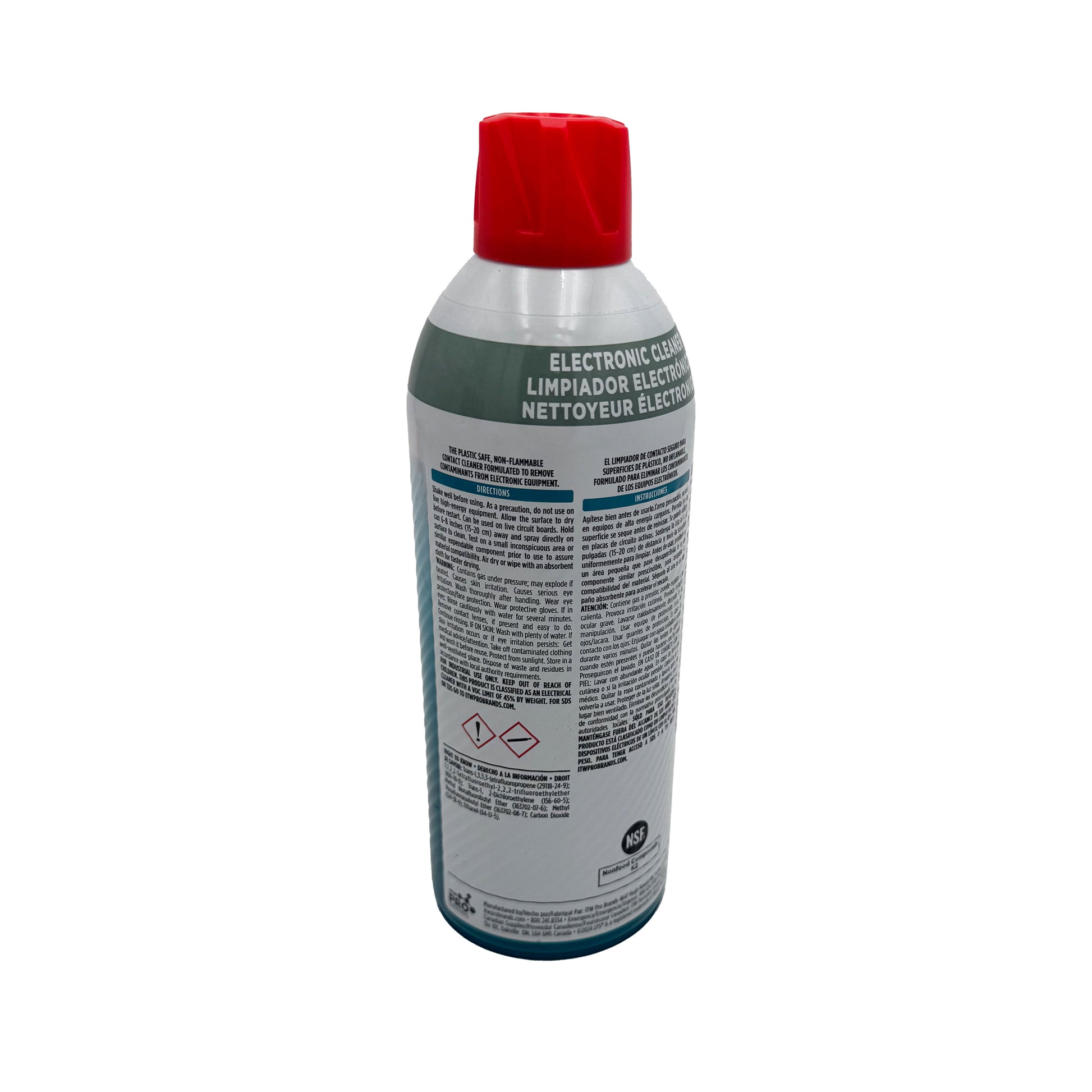 Side view of LPS Electro Contact Cleaner spray bottle