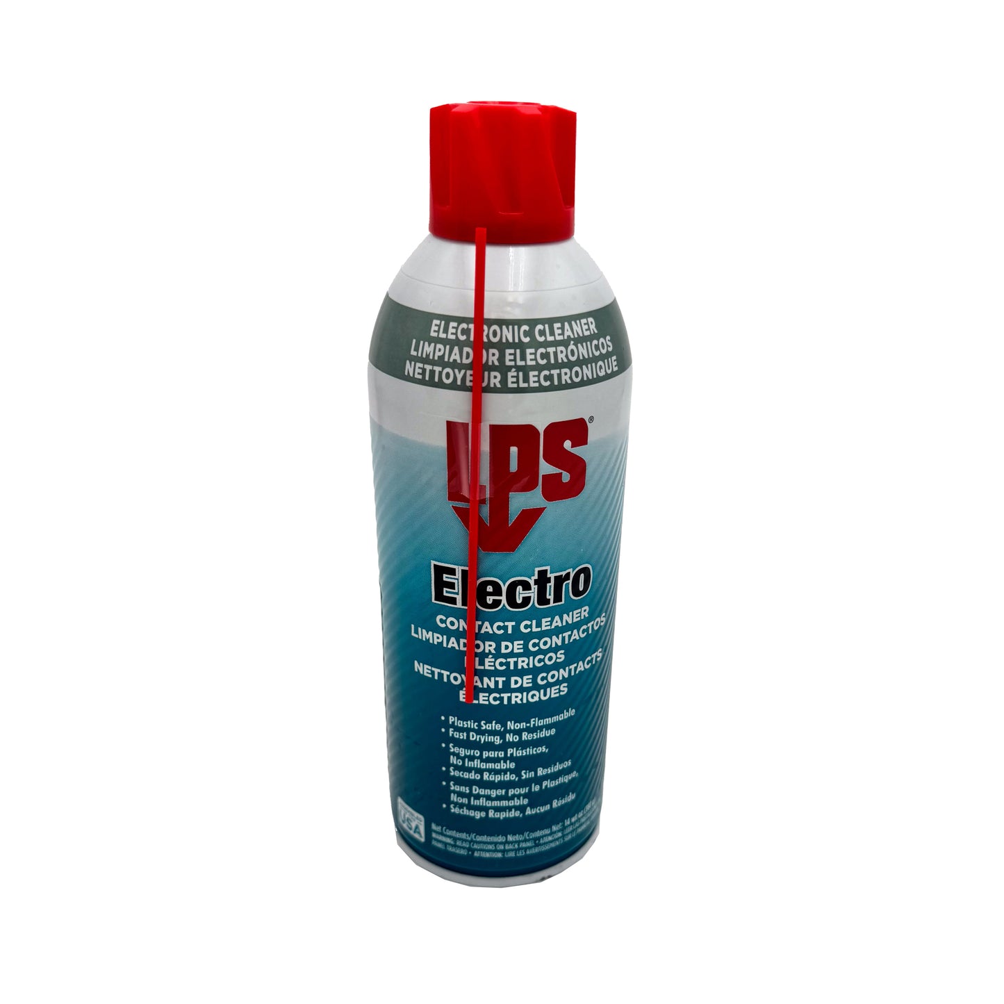 Front view of LPS Electro Contact Cleaner 14oz aerosol can