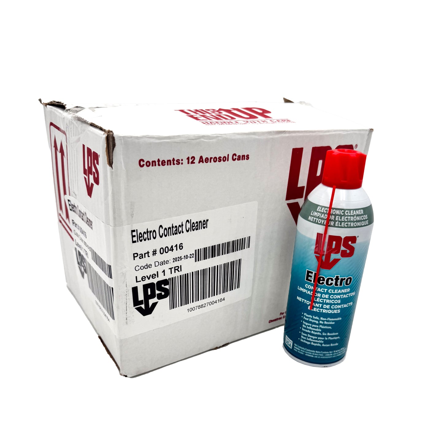 Case pack of 12 LPS Electro Contact Cleaner 14oz cans