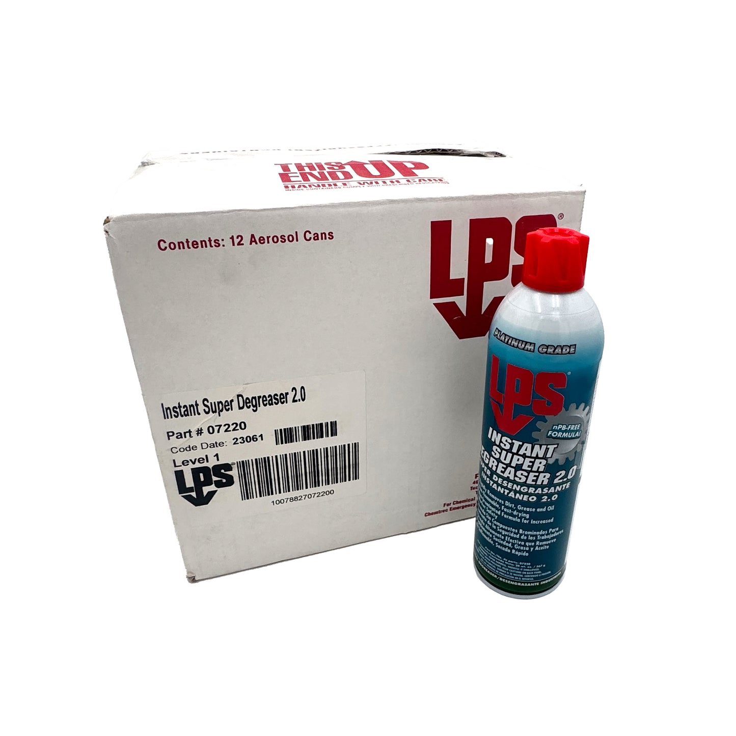 Case of 12 LPS® Instant Super Degreaser 2.0 20oz cans with box packaging