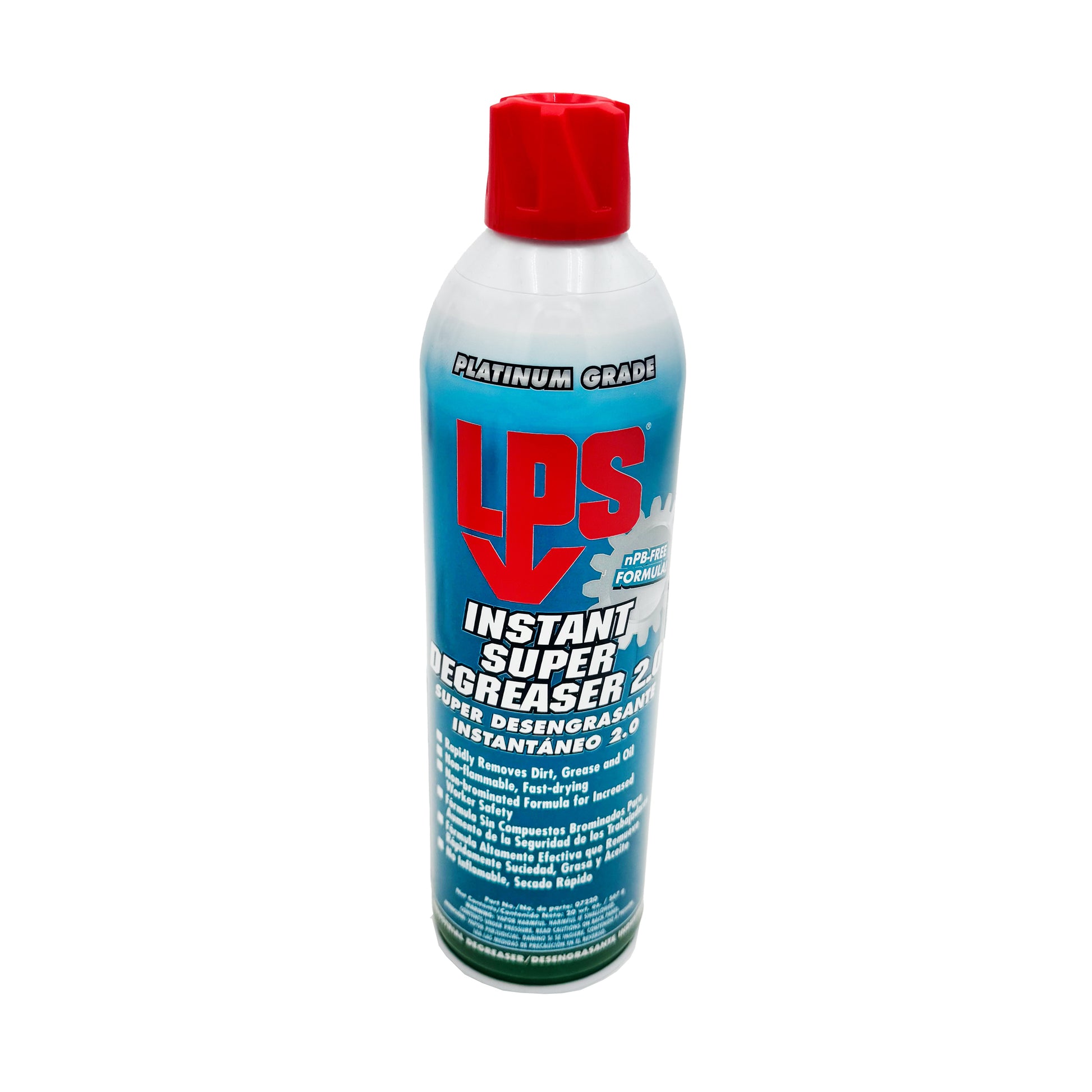 Front view of LPS® Instant Super Degreaser 2.0 20oz aerosol can