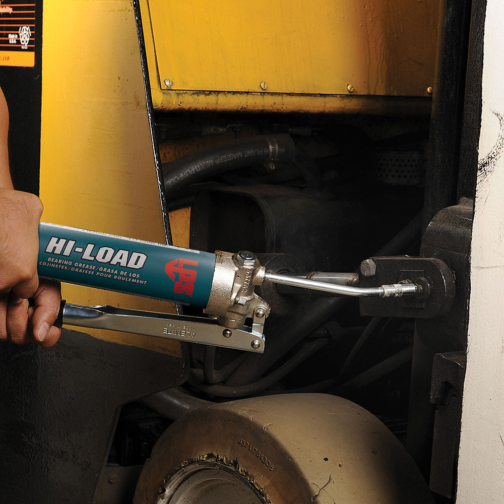 Applying LPS® ThermaPlex® Hi‑Load Grease to heavy equipment using a grease gun