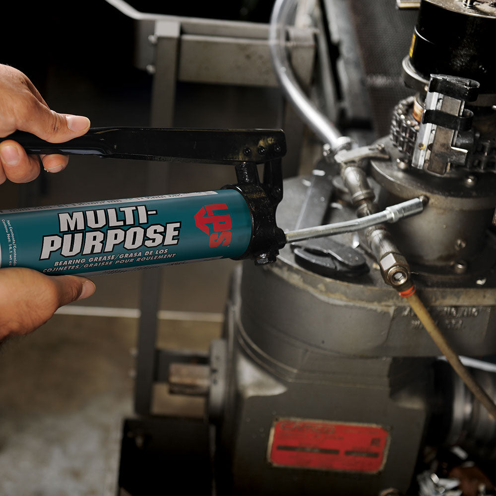 Applying LPS® ThermaPlex® Multi-Purpose Grease to industrial bearing using grease gun