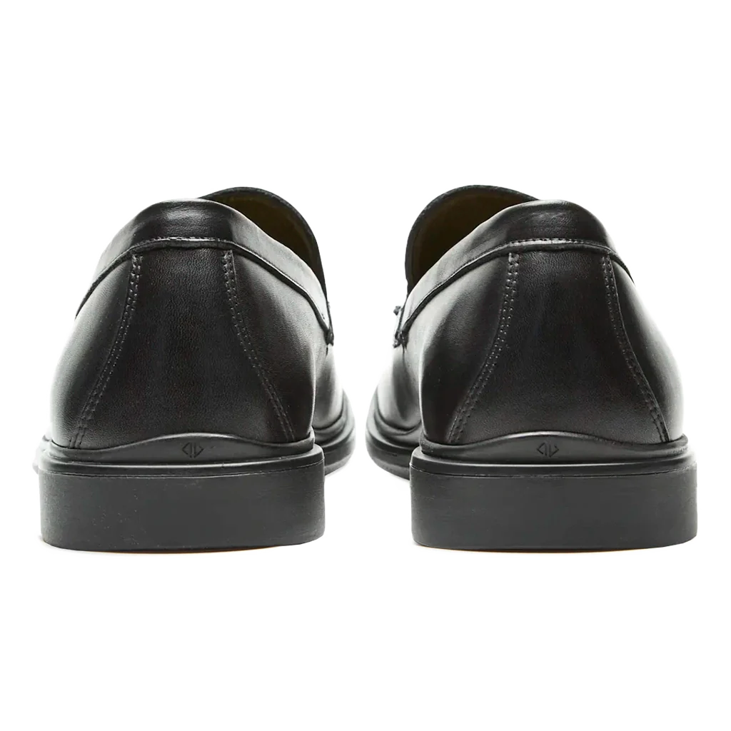 Amberjack The Loafer Obsidian black pilot dress loafer, left side view, full-grain leather slip-on | Back