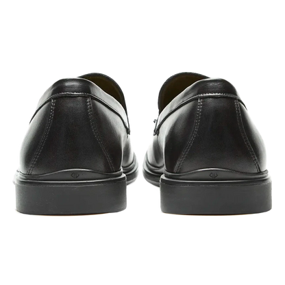 Amberjack The Loafer Obsidian black pilot dress loafer, left side view, full-grain leather slip-on | Back