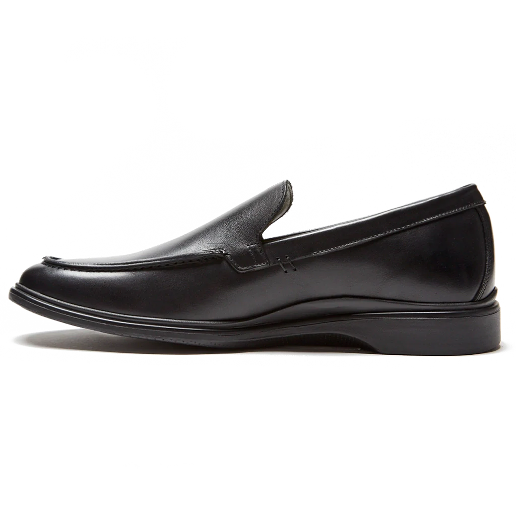 Amberjack The Loafer Obsidian black pilot dress loafer, left side view, full-grain leather slip-on | Right