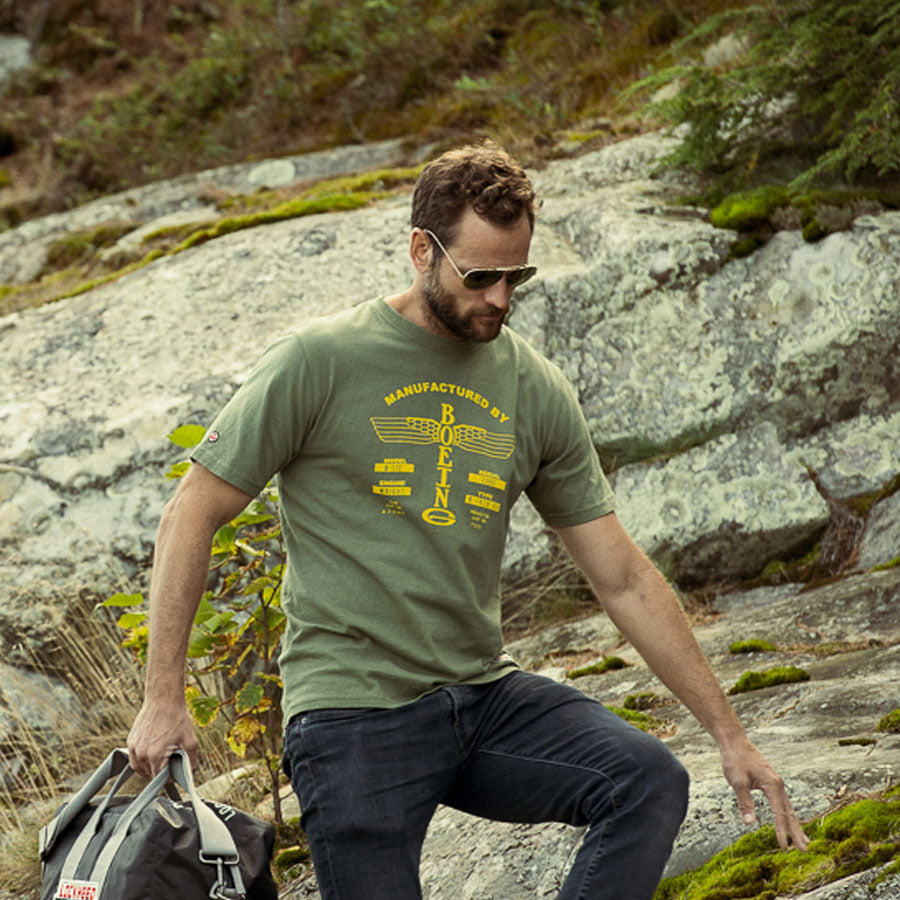 Red Canoe - Boeing Vintage Logo T-shirt - Khaki  - SM, Lifestyle Front
