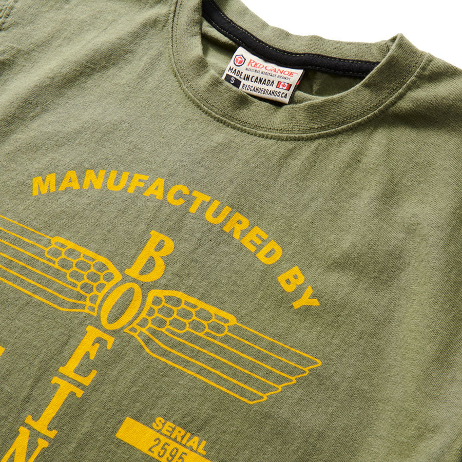 Red Canoe - Boeing Vintage Logo T-shirt - Khaki  - SM, Side