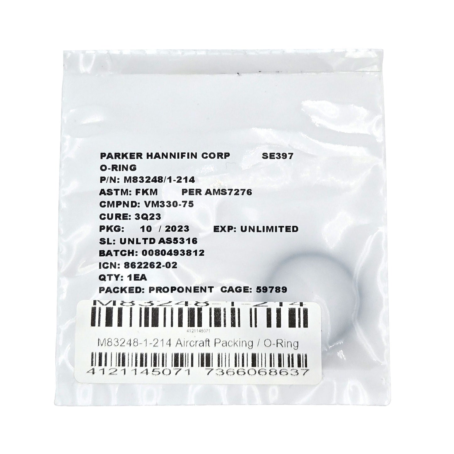 M83248-1-214 Aircraft Packing O-Ring – Sealed in Original Packaging