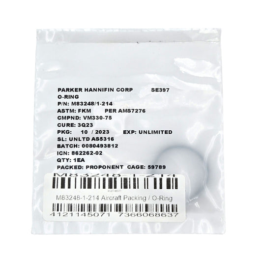 M83248-1-214 Aircraft Packing O-Ring – Sealed in Original Packaging