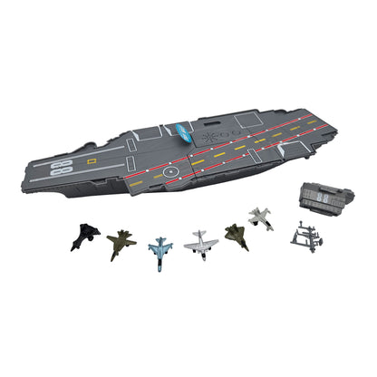 WowToyz Deluxe Aircraft Carrier Playset – Aircraft Carrier with Miniature Planes Displayed