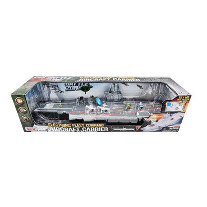 WowToyz Deluxe 18-Inch Aircraft Carrier Playset – Front View in Packaging"
