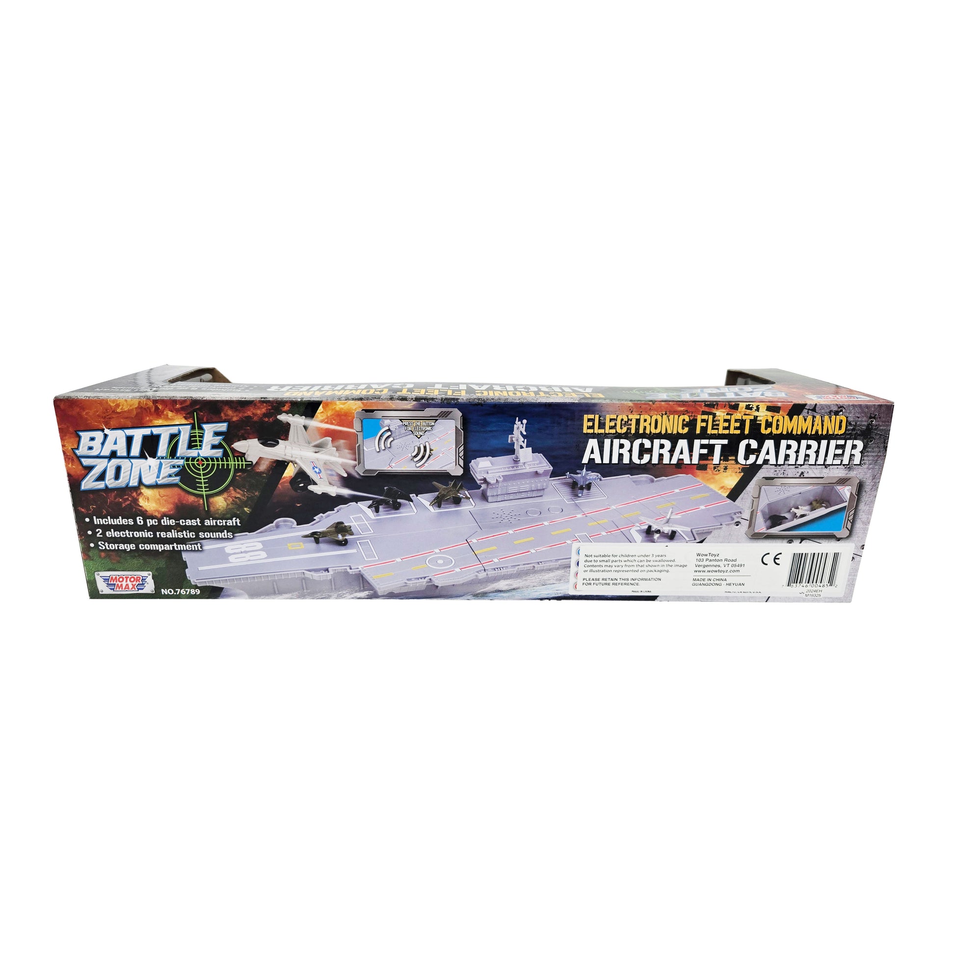 WowToyz Deluxe Aircraft Carrier Playset – Side Panel 2 with Additional Product Details