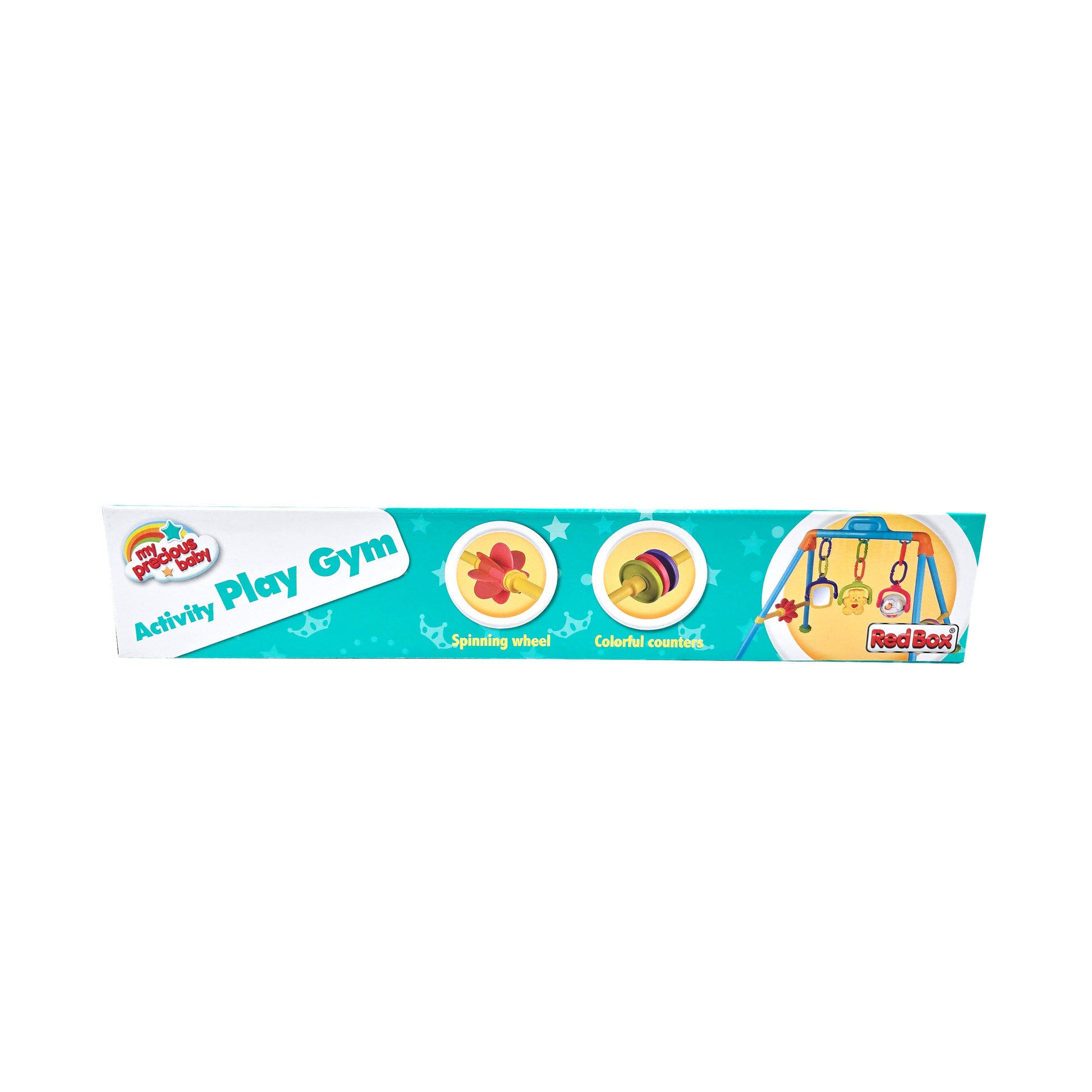 WowToyz Activity Play Gym – Right Side Box Panel Displaying Key Features