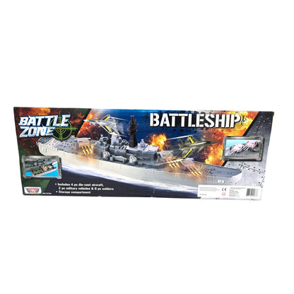 WowToyz Giant Battleship Playset – Back Panel with Full Contents Display