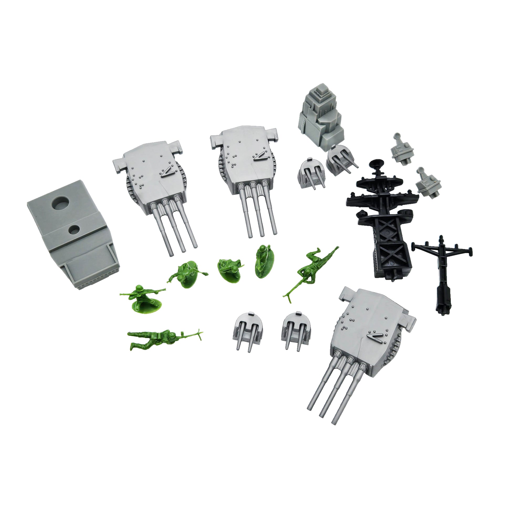 WowToyz Giant Battleship Playset – Display of Additional Play Pieces and Accessories