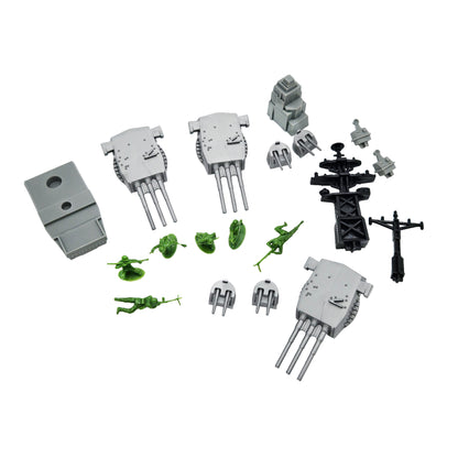 WowToyz Giant Battleship Playset – Display of Additional Play Pieces and Accessories