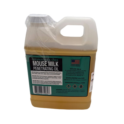 Mouse Milk Penetrating Oil Yellow Formula 32 oz Jug, Back Label