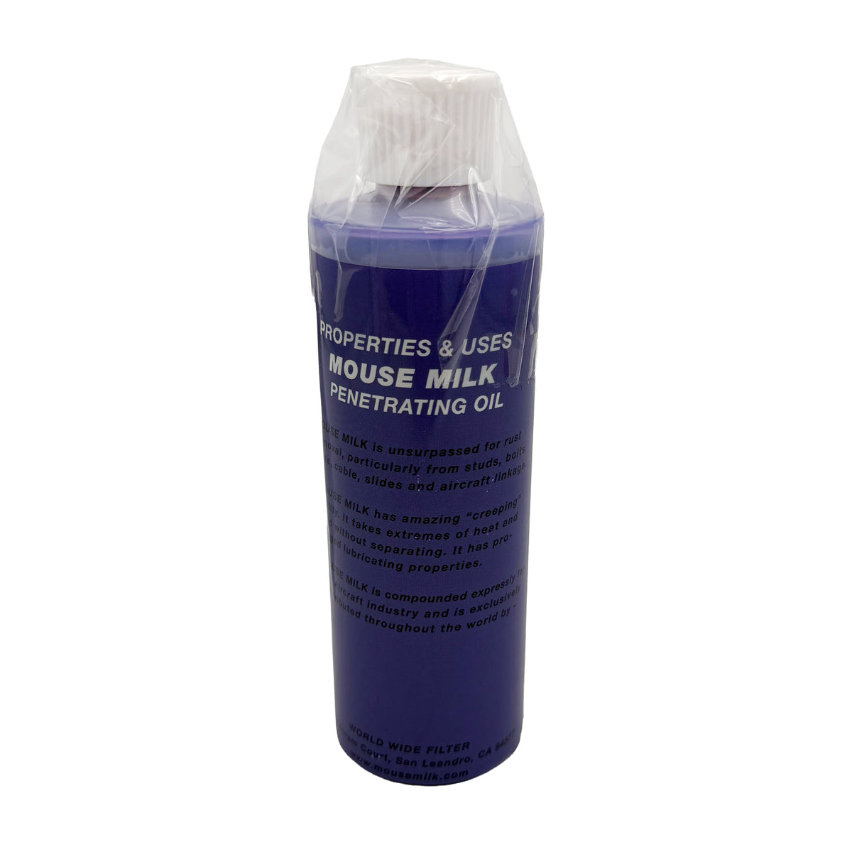 Mouse Milk Purple VOC-Compliant Penetrating Oil 8 oz Bottle, Back View