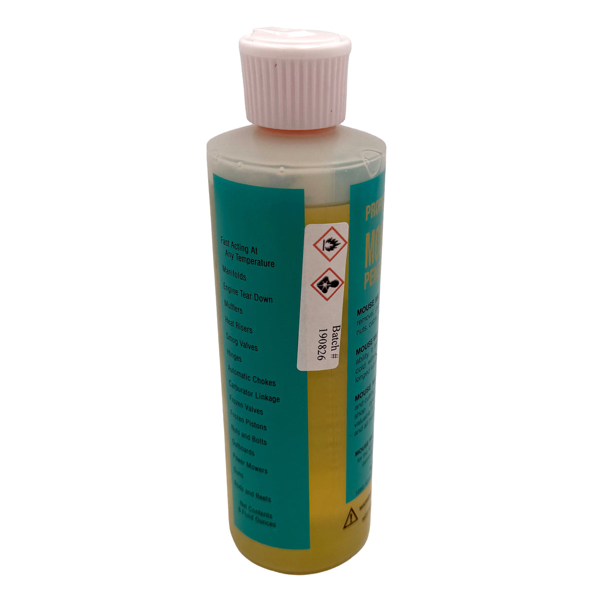 Mouse Milk Penetrating Oil Yellow Formula 8 oz Bottle, Side View