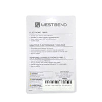 West Bend Single Channel Timer – Back View with Stand and Battery Compartment