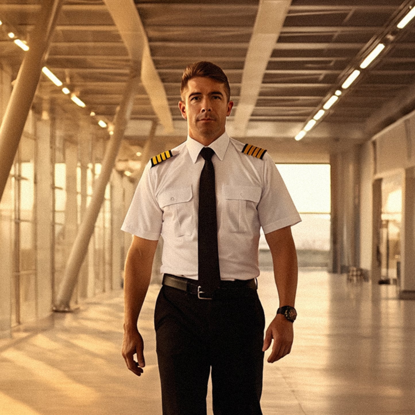 JetSeam Men's Pilot Shirt Silver Label Short Sleeve on Pilot – Professional Uniform Fit
